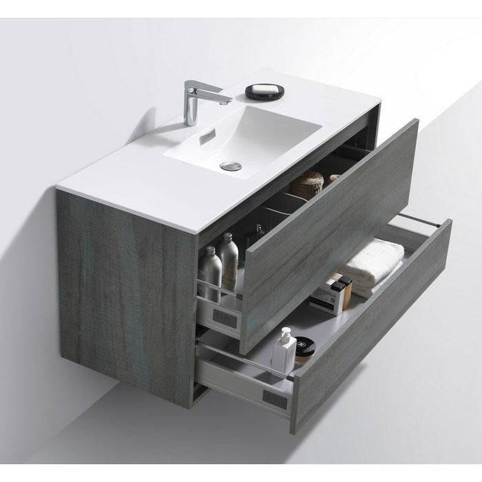 KubeBath DeLusso 48" Wall Mount Modern Bathroom Vanity KubeBath