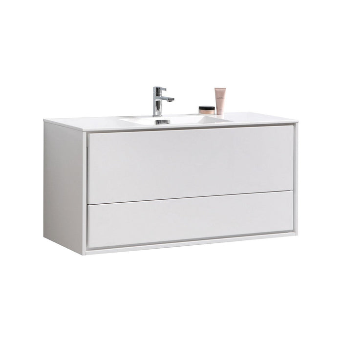 KubeBath DeLusso 48" Wall Mount Modern Bathroom Vanity KubeBath