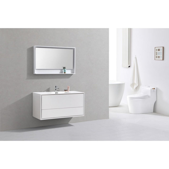 KubeBath DeLusso 48" Wall Mount Modern Bathroom Vanity KubeBath