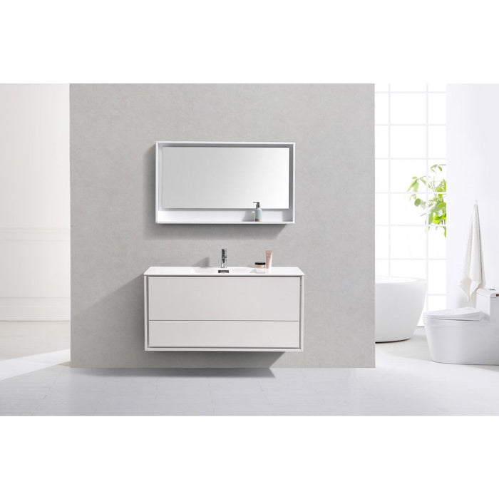 KubeBath DeLusso 48" Wall Mount Modern Bathroom Vanity KubeBath