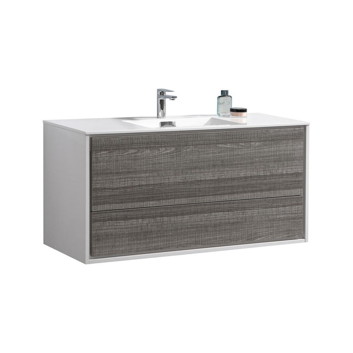 KubeBath DeLusso 48" Wall Mount Modern Bathroom Vanity KubeBath