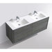 KubeBath DeLusso 60" Double Sink Wall Mount Modern Bathroom Vanity KubeBath