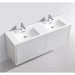 KubeBath DeLusso 60" Double Sink Wall Mount Modern Bathroom Vanity KubeBath
