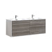 KubeBath DeLusso 60" Double Sink Wall Mount Modern Bathroom Vanity KubeBath