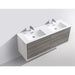 KubeBath DeLusso 60" Double Sink Wall Mount Modern Bathroom Vanity KubeBath