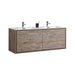 KubeBath DeLusso 60" Double Sink Wall Mount Modern Bathroom Vanity KubeBath
