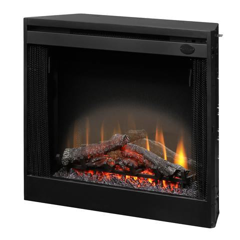 33-Inch Slim Line Built-in Electric Firebox with Inner Glow Logs - detail close-up