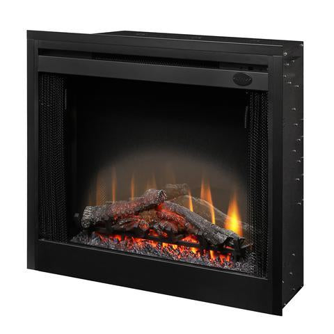 33-Inch Slim Line Built-in Electric Firebox with Inner Glow Logs - back view