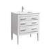 KubeBath Eiffel Gloss White Vanity with Quartz Counter Top KubeBath