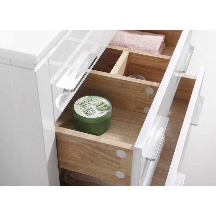 KubeBath Eiffel Gloss White Vanity with Quartz Counter Top KubeBath