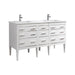KubeBath Eiffel 60'' Double Sink High Gloss White Vanity with Quartz Counter Top KubeBath
