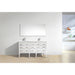 KubeBath Eiffel 60'' Double Sink High Gloss White Vanity with Quartz Counter Top KubeBath