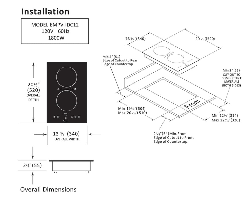 Empava 12" Portable Induction Cooktop, EMPV-IDC12 Empava
