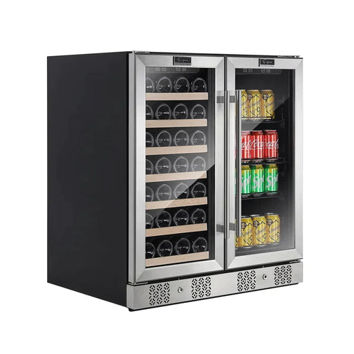 Empava 24" 20 Bottle and 79 Can Dual Zone Wine Cooler and Beverage Cooler, EMPV-BR04D Empava