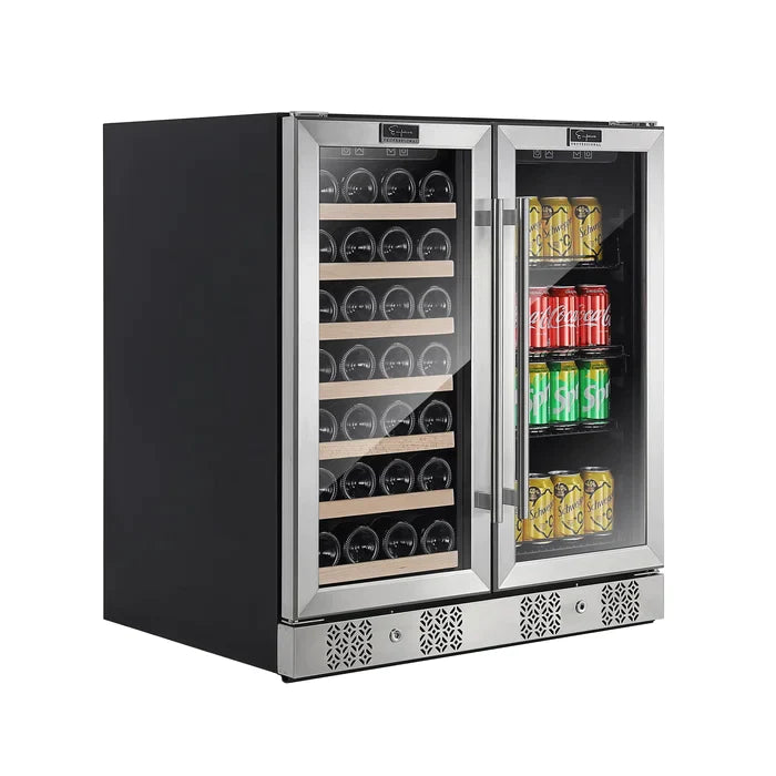 Empava 24" 20 Bottle and 79 Can Dual Zone Wine Cooler and Beverage Cooler, EMPV-BR04D Empava