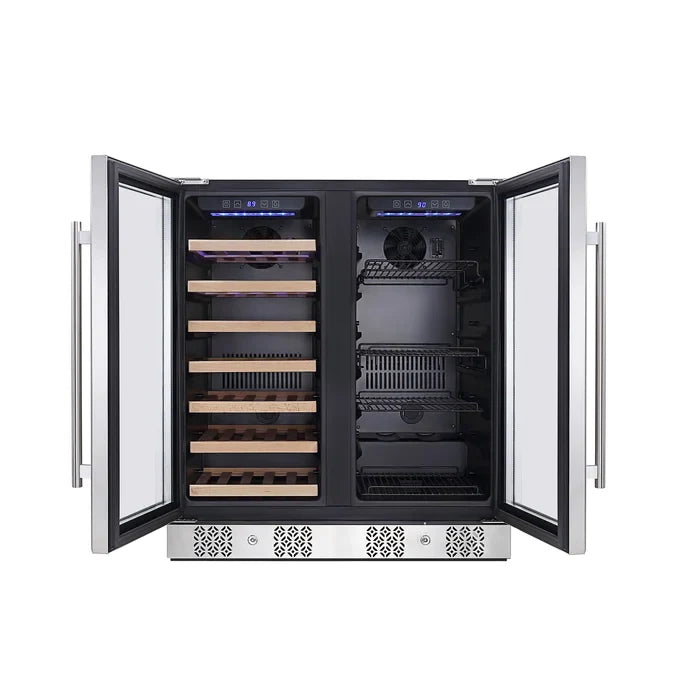 Empava 24" 20 Bottle and 79 Can Dual Zone Wine Cooler and Beverage Cooler, EMPV-BR04D Empava