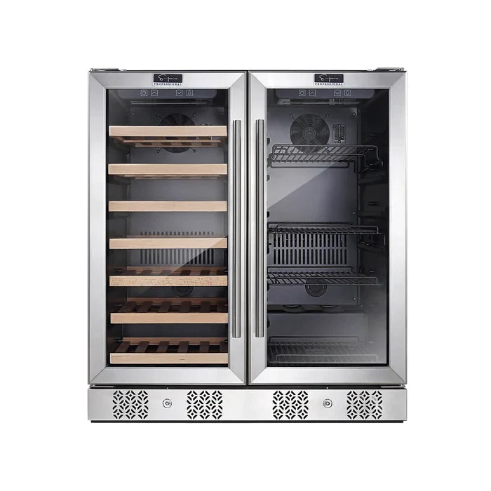 Empava 24" 20 Bottle and 79 Can Dual Zone Wine Cooler and Beverage Cooler, EMPV-BR04D Empava