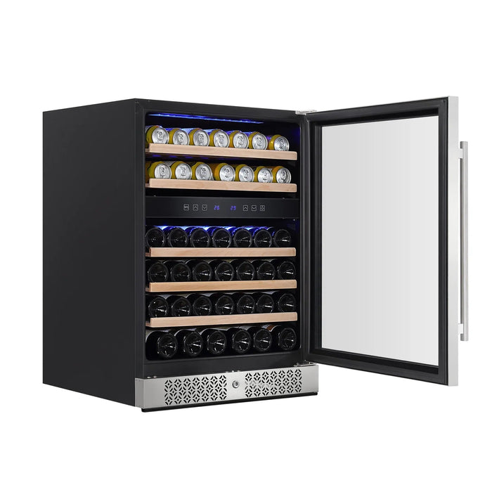 Empava 24" 46 Bottle Dual Zone Wine and Beverage Cooler, EMPV-WC04D Empava