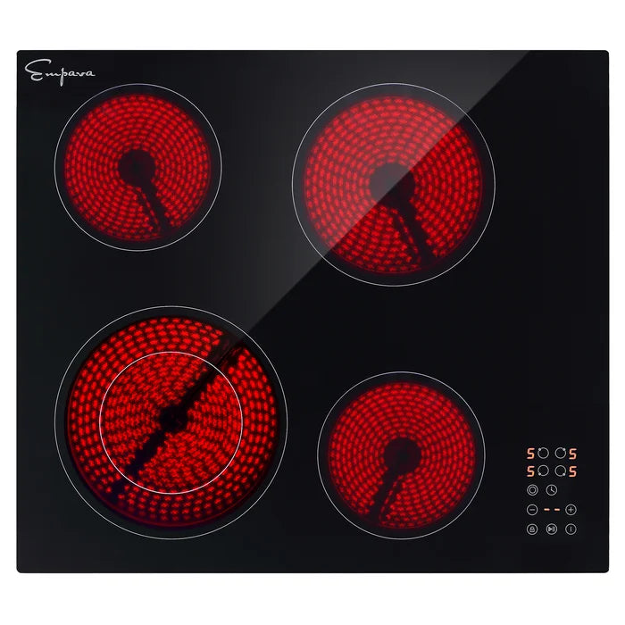 Empava 24" Electric Smooth Surface Radiant Cooktop with 4 Elements, EMPV-24REC11 Empava