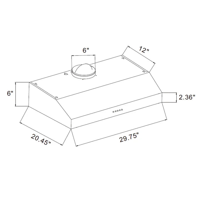 Empava 30" 400 CFM Ultra Slim Ducted Under Cabinet Range Hood, EMPV-30RH08 Empava