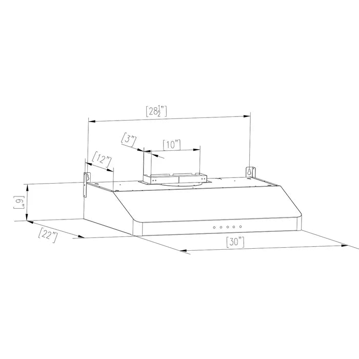Empava 30" 500 CFM Ultra Slim Ducted Under Cabinet Range Hood, EMPV-30RH11 Empava