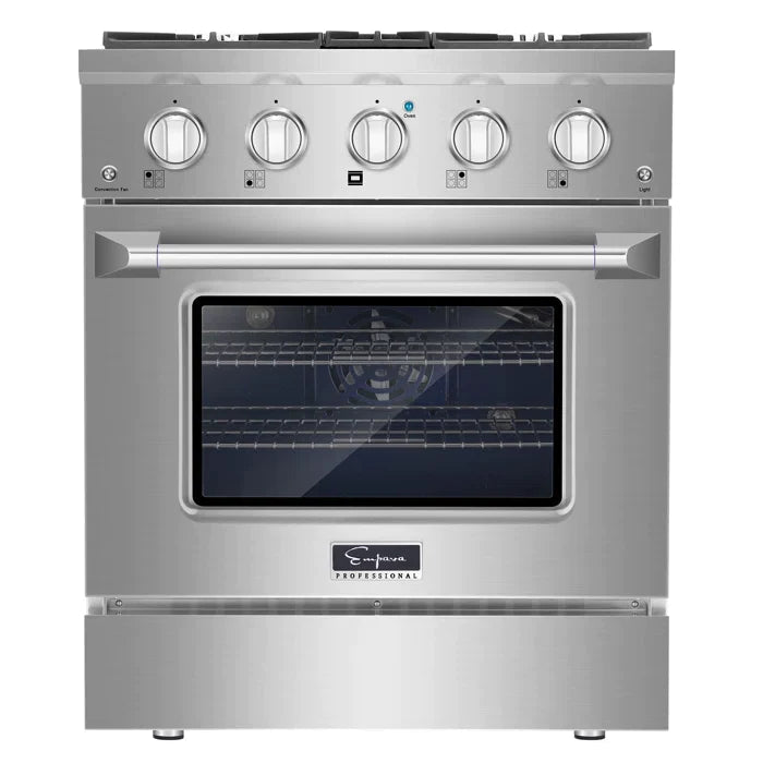 Empava 30" Slide-In Single Oven Natural Gas Range with 4 Burners - 4.2 cu.ft, EMPV-30GR07 Empava