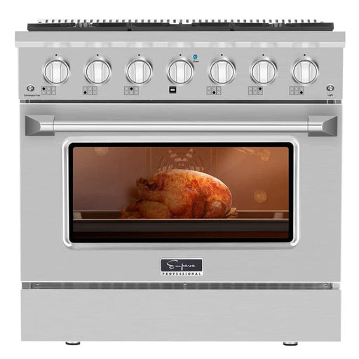 Empava 36" Slide-In Single Oven Natural Gas Range with 6 Burners - 5.2 cu.ft, EMPV-36GR08 Empava