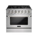 Empava 36" Slide-In Single Oven Natural Gas Range with 6 Burners - 5.2 cu.ft, EMPV-36GR08 Empava