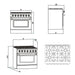 Empava 36" Slide-In Single Oven Natural Gas Range with 6 Burners - 5.2 cu.ft, EMPV-36GR08 Empava