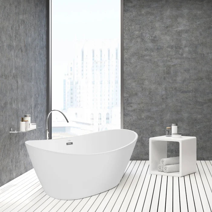 Empava 59" Freestanding Soaking Bathtub, EMPV-59FT1518 Empava