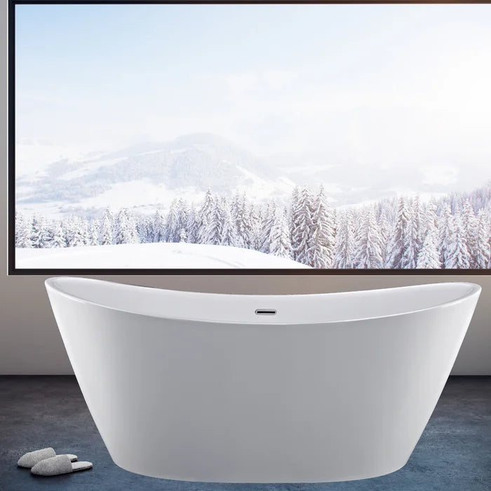 Empava 59" Freestanding Soaking Bathtub, EMPV-59FT1518 Empava