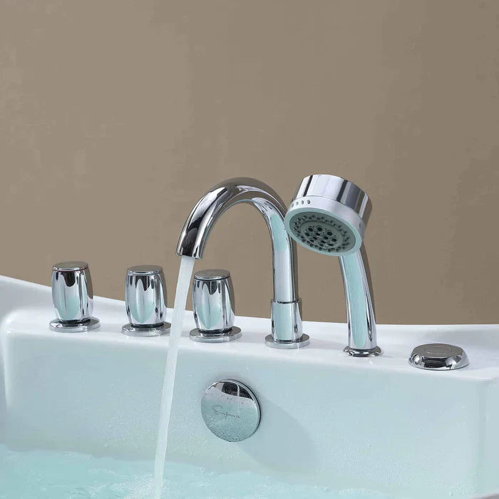 Empava 59" Freestanding Hourglass Whirlpool Bathtub with Faucet, EMPV-59AIS11 Empava