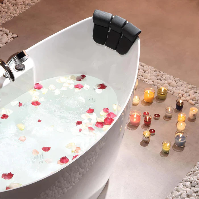 Empava 59" Freestanding Hourglass Whirlpool Bathtub with Faucet, EMPV-59AIS11 Empava