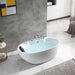 Empava 59" Freestanding Oval Whirlpool Bathtub with Faucet, EMPV-59AIS12 Empava