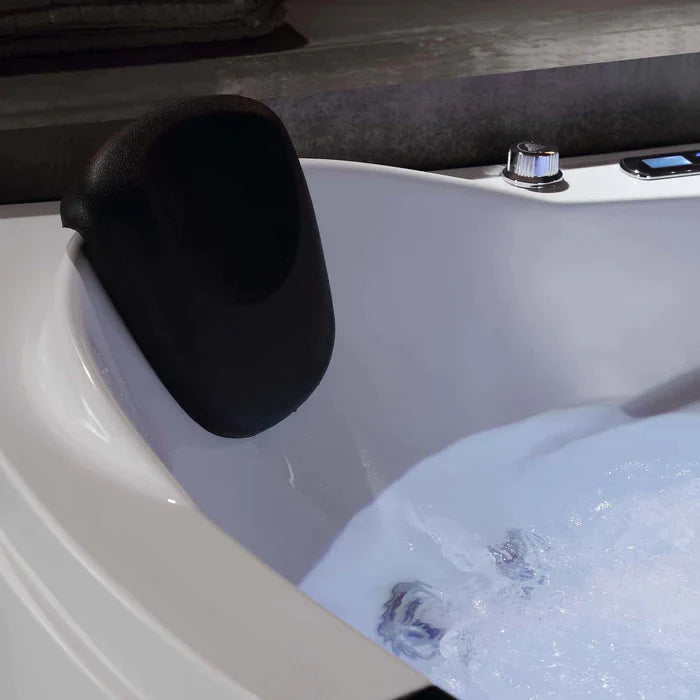 Empava 59" Hydrotherapy Corner Thermostatic LED Whirlpool Bathtub with Left Drain, EMPV-59JT319LED Empava