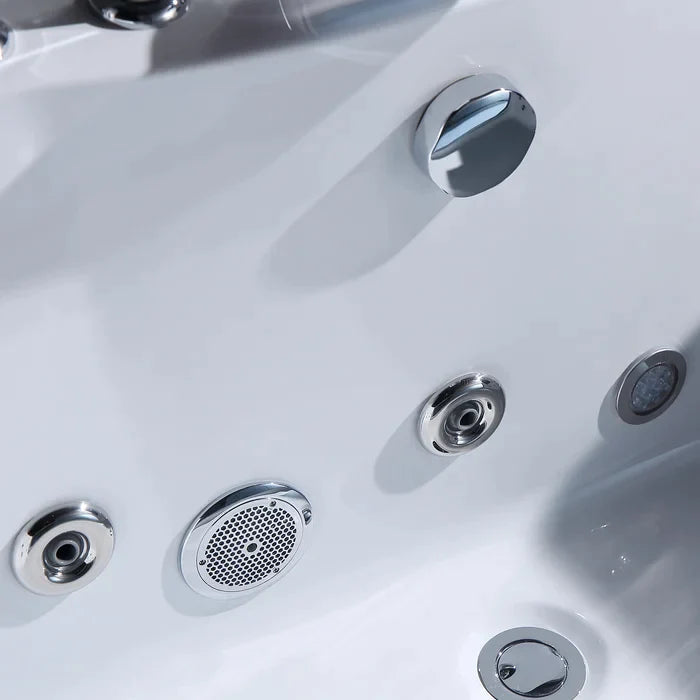 Empava 67" Modern Alcove Whirlpool Bathtub with Center Drain and LED Lights, EMPV-67JT408LED Empava