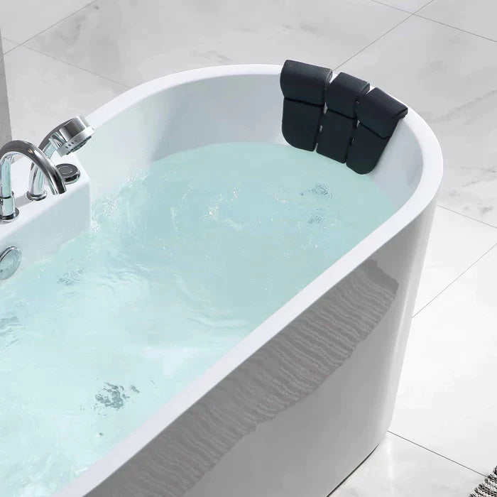 Empava 67" Freestanding Whirlpool Bathtub with Faucet, EMPV-67AIS01 Empava