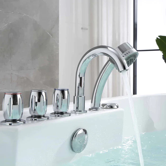 Empava 67" Freestanding Whirlpool Bathtub with Faucet, EMPV-67AIS01 Empava