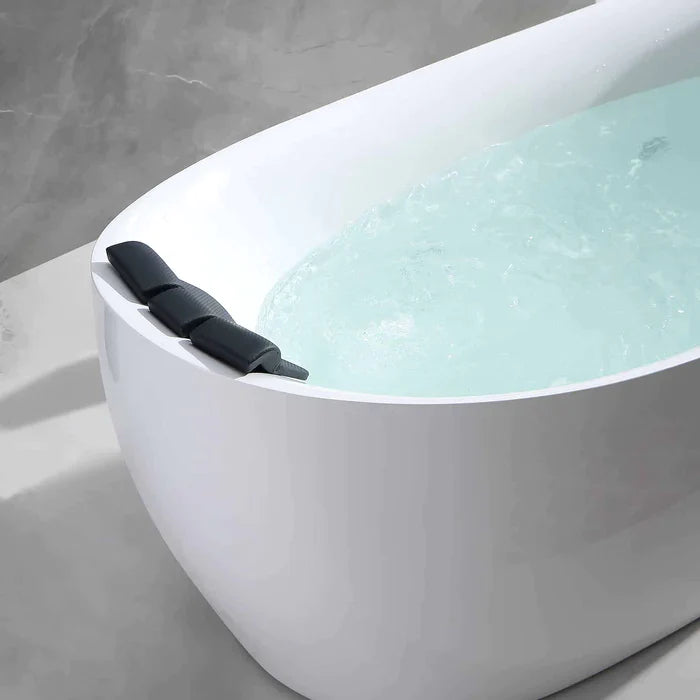 Empava 67" Freestanding Whirlpool Acrylic Bathtub with Faucet, EMPV-67AIS02 Empava