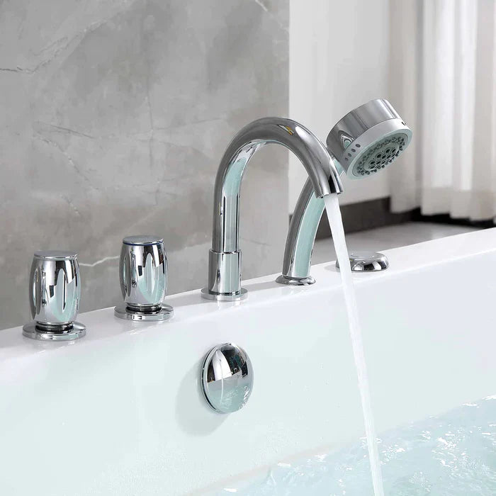 Empava 67" Freestanding Whirlpool Acrylic Bathtub with Faucet, EMPV-67AIS03 Empava