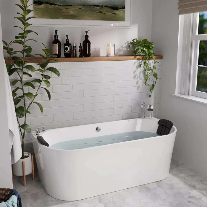 Empava 67" Freestanding Whirlpool Bathtub with Faucet, EMPV-67AIS07 Empava