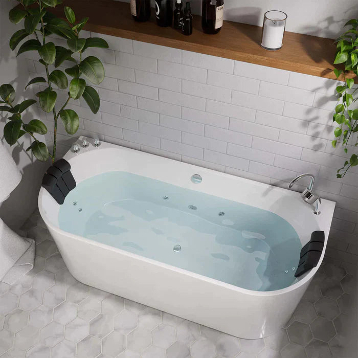 Empava 67" Freestanding Whirlpool Bathtub with Faucet, EMPV-67AIS07 Empava