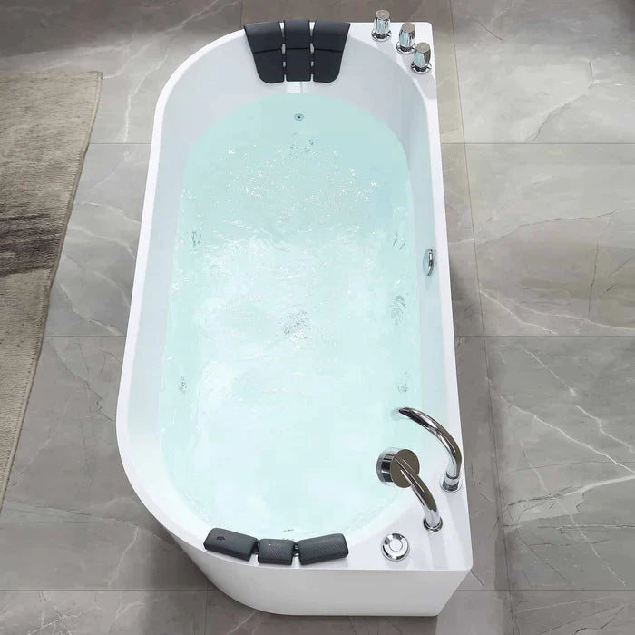 Empava 67" Freestanding Whirlpool Bathtub with Faucet, EMPV-67AIS07 Empava