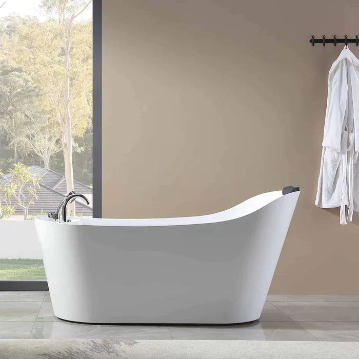 Empava 67" Freestanding Oval Whirlpool Bathtub with Faucet, EMPV-67AIS09 Empava