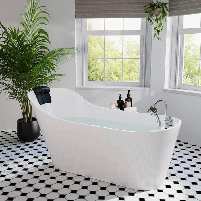 Empava 67" Freestanding Oval Whirlpool Bathtub with Faucet, EMPV-67AIS09 Empava