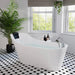 Empava 67" Freestanding Oval Whirlpool Bathtub with Faucet, EMPV-67AIS09 Empava