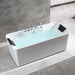 Empava 67" Freestanding Flat Bottom Whirlpool Bathtub with Faucet, EMPV-67AIS16 Empava