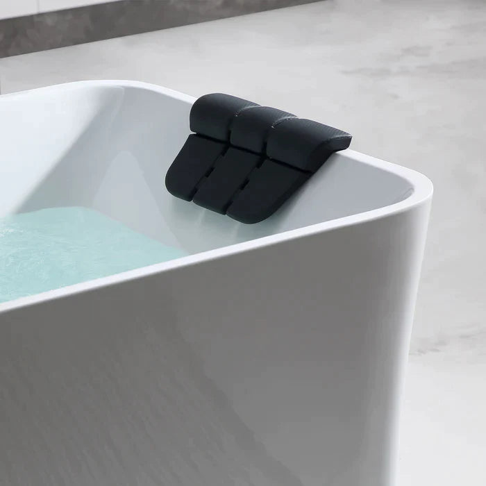 Empava 67" Freestanding Flat Bottom Whirlpool Bathtub with Faucet, EMPV-67AIS16 Empava