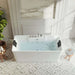 Empava 67" Freestanding Flat Bottom Whirlpool Bathtub with Faucet, EMPV-67AIS16 Empava