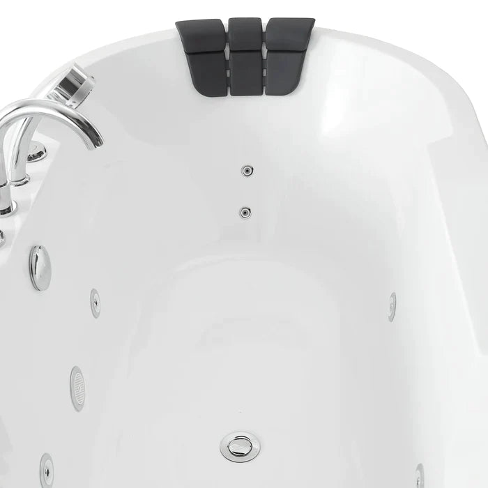 Empava 67" Freestanding Oval Whirlpool Bathtub with Faucet, EMPV-67AIS17 Empava